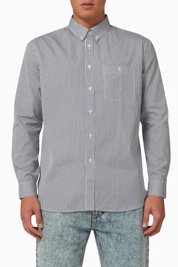 Monogram Striped Shirt in Cotton-poplin