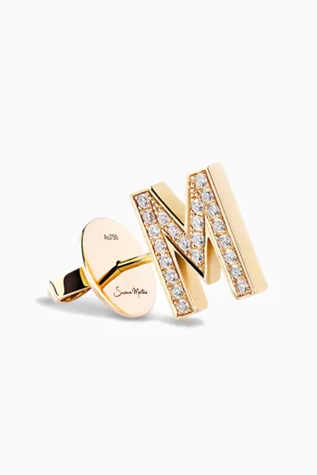 Letter Mania 3D Diamond Single Stud in 18kt Gold