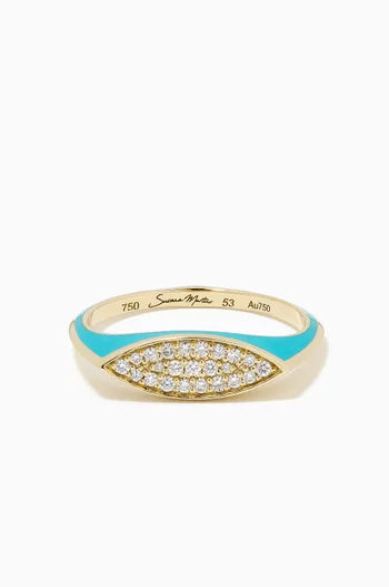 Unstoppable Eye Candy Signet Diamond Ring in 18kt Gold