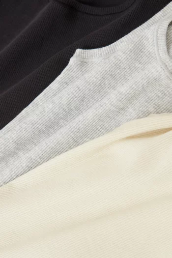 Rib Tank in Cotton, Set of 3