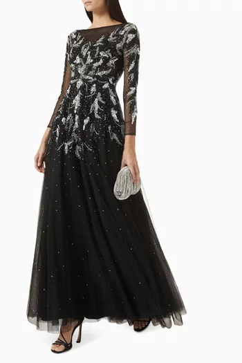 Crystal-embellished Gown in Tulle