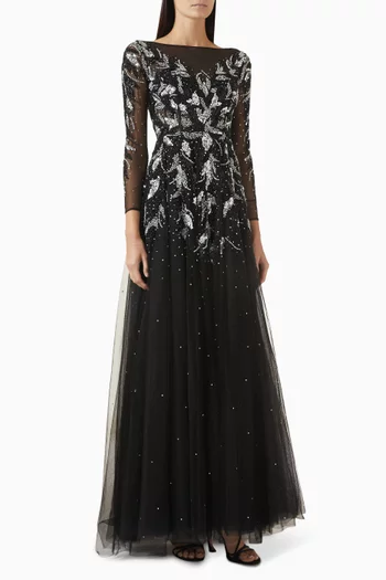 Crystal-embellished Gown in Tulle