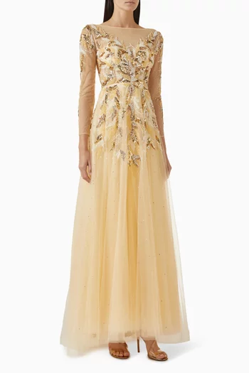 Crystal-embellished Gown in Tulle