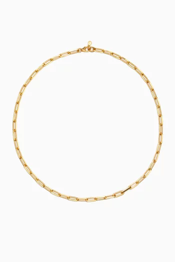 Square Link Necklace in 18kt Yellow Gold Vermeil