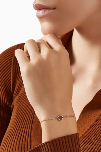 My Happy Hearts Carnelian Bracelet in 18kt Rose Gold