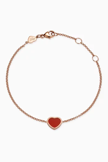 My Happy Hearts Carnelian Bracelet in 18kt Rose Gold