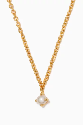 Solitary Pearl Necklace in 18kt Gold-plated Sterling Silver