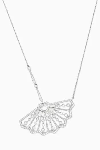 Fanfare Angled Diamond Pendant Necklace in 18kt White Gold