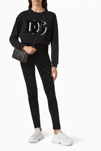 All-over Logo Leggings in Flocked-jersey