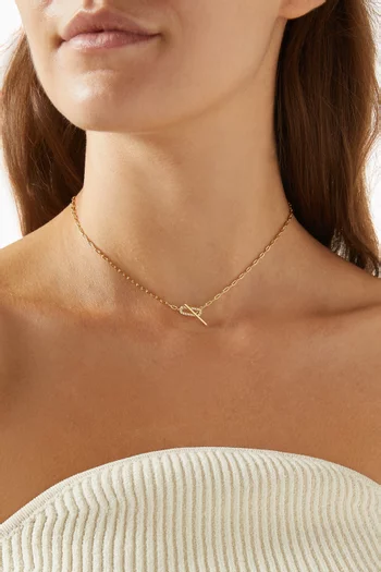 Jade Pavé Necklace in 18kt Gold-plated Vermeil