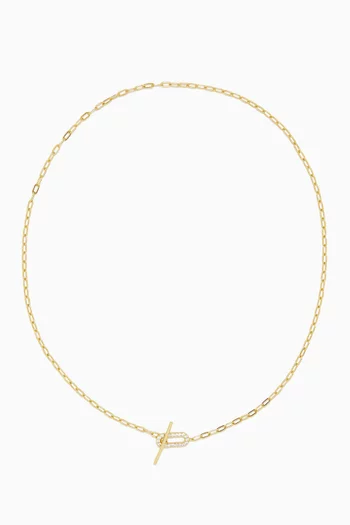 Jade Pavé Necklace in 18kt Gold-plated Vermeil