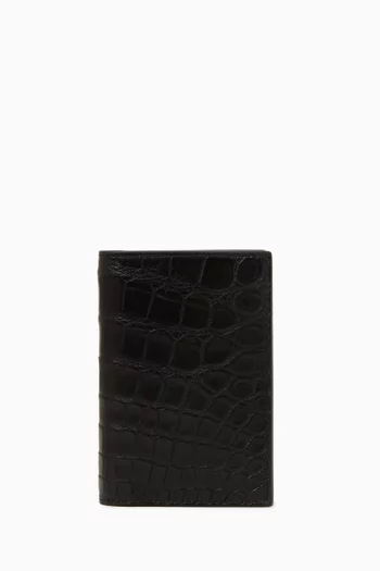 Flap Card Case in Alligator Leather