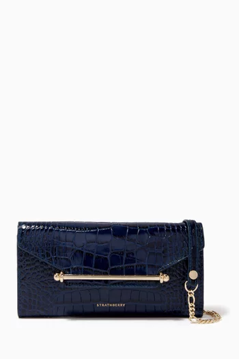 Multrees Chain Wallet in Croc-embossed Leather