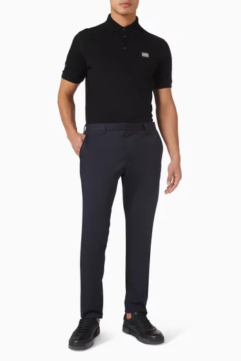 تي شيرت بولو بحلية شعار الماركة قطن