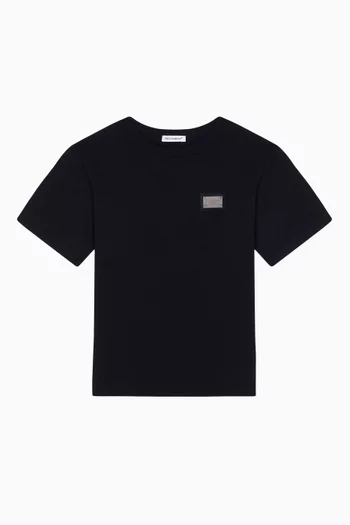 تي شيرت برقعة شعار الماركة قطن جيرسيه