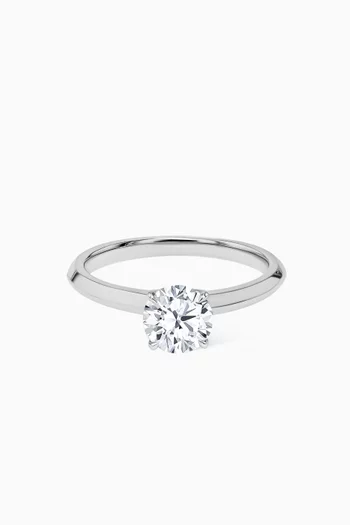 Gaia Solitaire Diamond Ring in 18kt White Gold