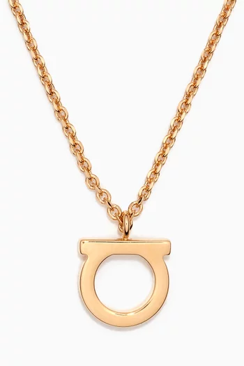 Gancini Pendant Necklace in Brass