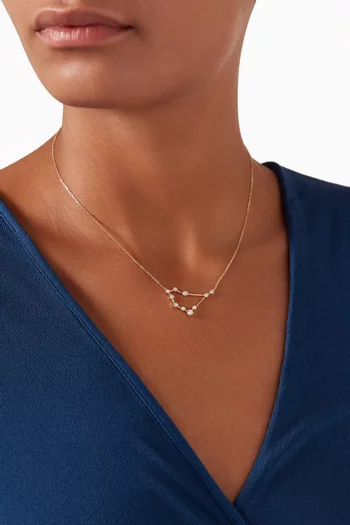 Capricorn (22 December - 19 January) Constellation Diamond Necklace in 18kt Yellow Gold