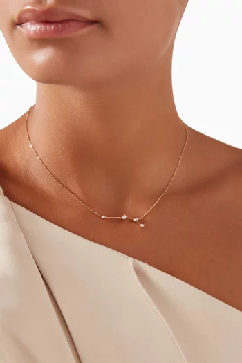 Aries (23 March - 19 April) Constellation Diamond Necklace in 18kt Yellow Gold