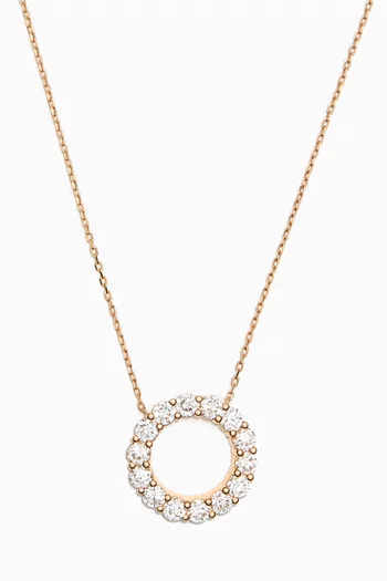 Large Circle Diamond Necklace in 18kt Gold