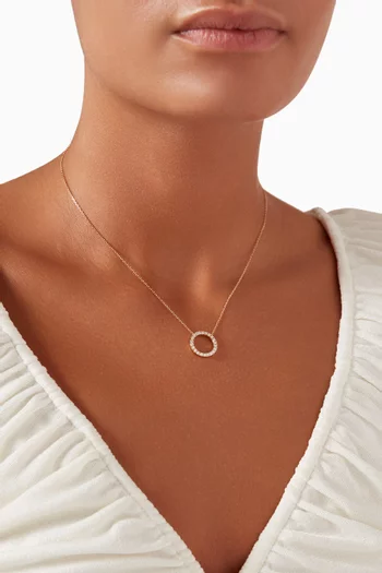 Petite Circle Diamond Necklace in 18kt Gold