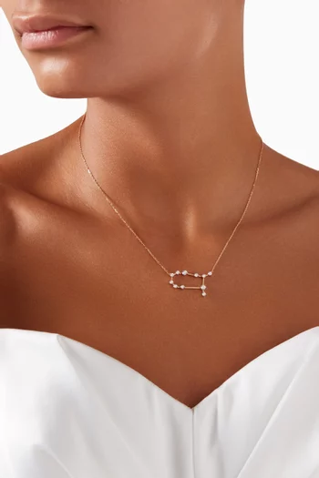 Gemini (21 May - 21 June) Constellation Diamond Necklace in 18kt Yellow Gold