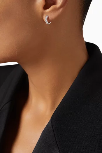 Queen Diamond Huggies in 18kt White Gold