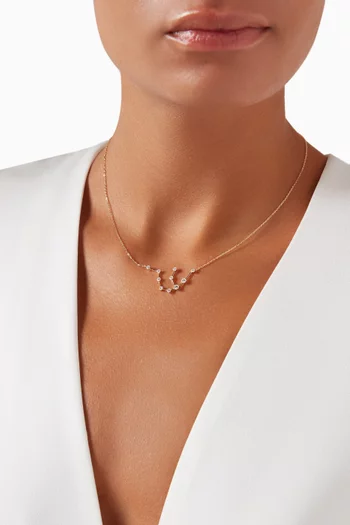 Aquarius (20 January - 18 February) Constellation Diamond Necklace in 18kt Yellow Gold