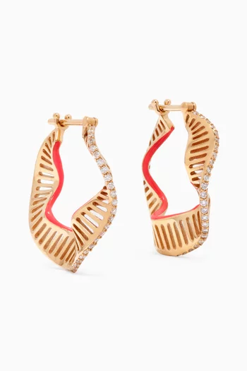 Twisted Waves Diamond Earrings in 18kt Gold