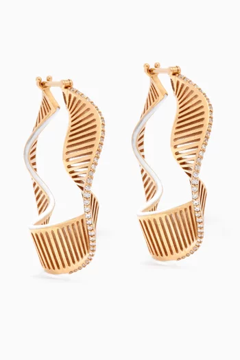 Twisted Waves Diamond Earrings in 18kt Gold