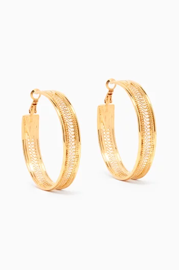 Hoop Earrings in 18kt Gold-plated Metal