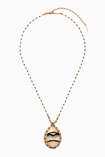 Fujita 22 Hematite Bead Necklace in 14kt Gold-plated Metal