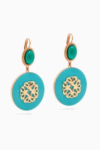 Cabochon Sleeper Earrings in 14kt Gold-plated Metal