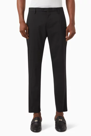 Tailored Straight-leg Pants in Cashmere & Silk