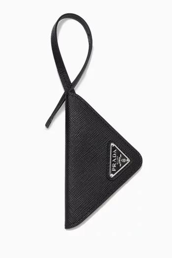 Triangle Tag in Saffiano Leather