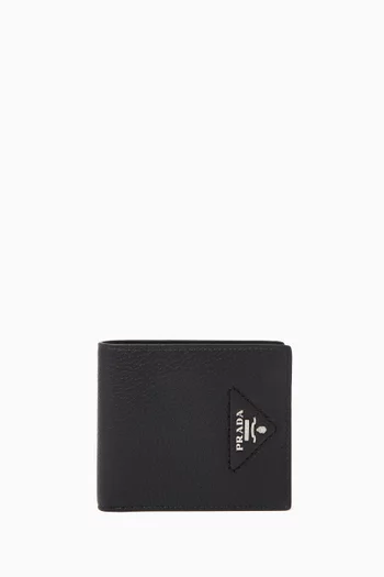 Logo Wallet in Grained Leather