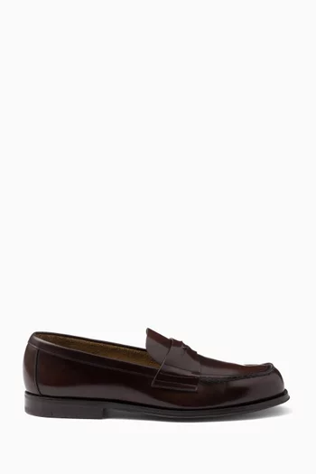 Moccasin Loafers in Brushed Leather