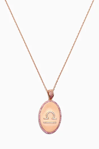 Zodiac August Diamond Necklace in 18kt Rose Gold