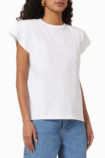Padded Shoulder T-shirt in Cotton-jersey
