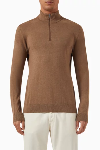 Half-Zip Cardigan in Pima Cotton