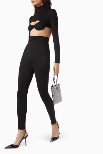 Bustier Cut-out Top in Stretch-jersey