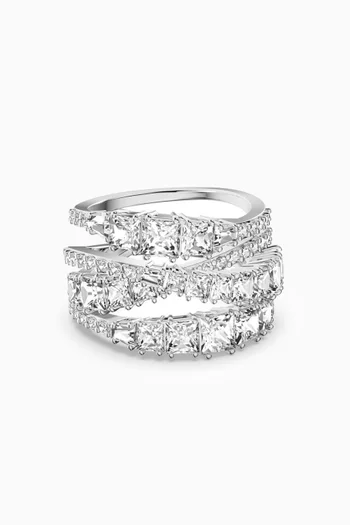 Twist Wrap Ring in Rhodium-plated Metal