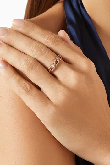 Links Trio Diamond Ring in 18kt Rose Gold