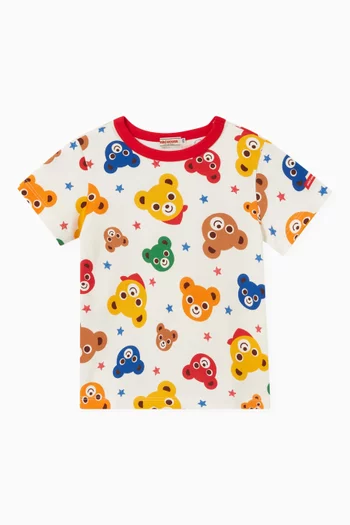 Bear Print T-shirt in Cotton-blend
