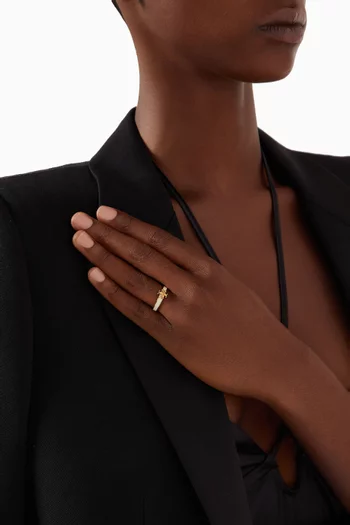 Kira Enamel Ring in 18kt Gold-plated Brass