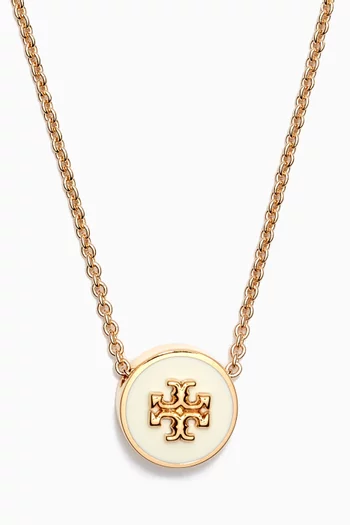 Kira Enamel Pendant Necklace in 18kt Gold-plated Brass