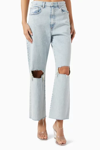 Mia Relaxed Straight-leg Jeans in Stretch Denim