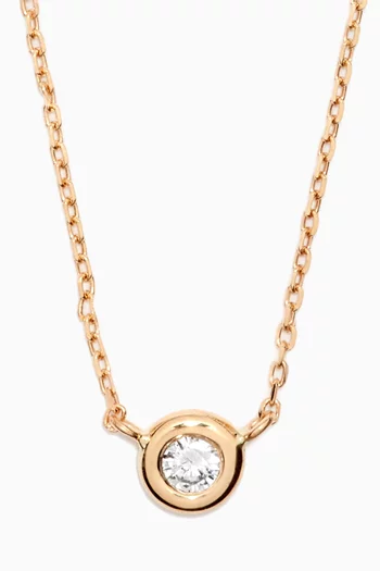 Diamond Bezel Necklace in 18kt Yellow Gold