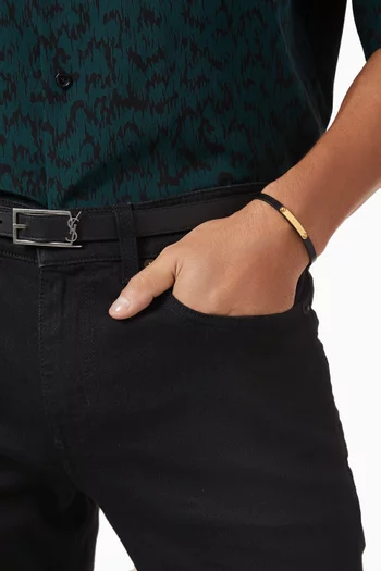 ID Plaque Bracelet in Leather