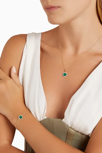 Petite DY Elements® Diamonds & Malchite Necklace in 18kt Gold